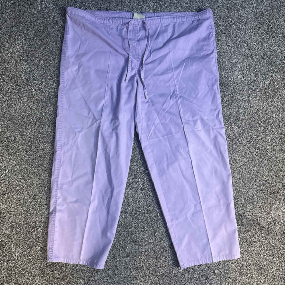 Tafford Scrub Pants Bottom Lilac Purple Drawstring Size LS Large Short